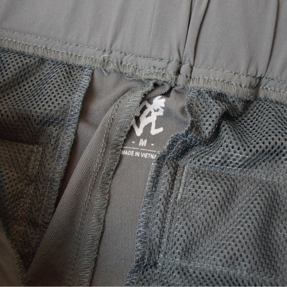 Gramicci Nylon Spandex Track Pants, Reflective Seams & Zip‎ Pockets, Gray Medium - Picture 4 of 9